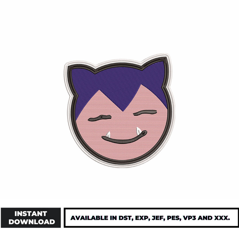 Snorlax anime embroidery design