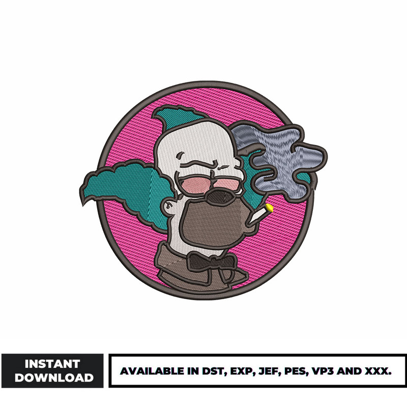 Homer anime embroidery design