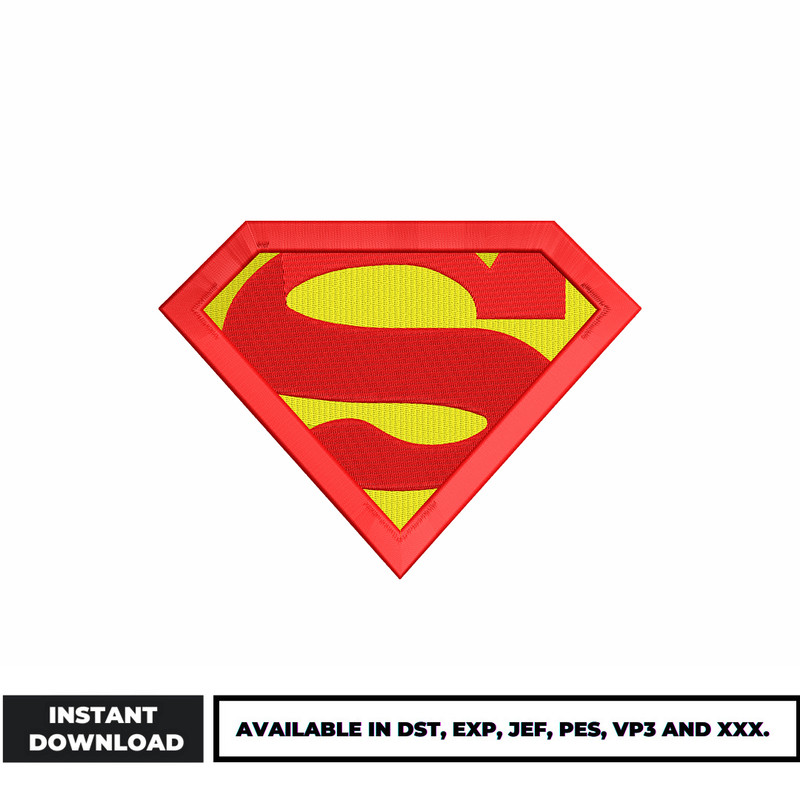 Superman symbol embroidery design