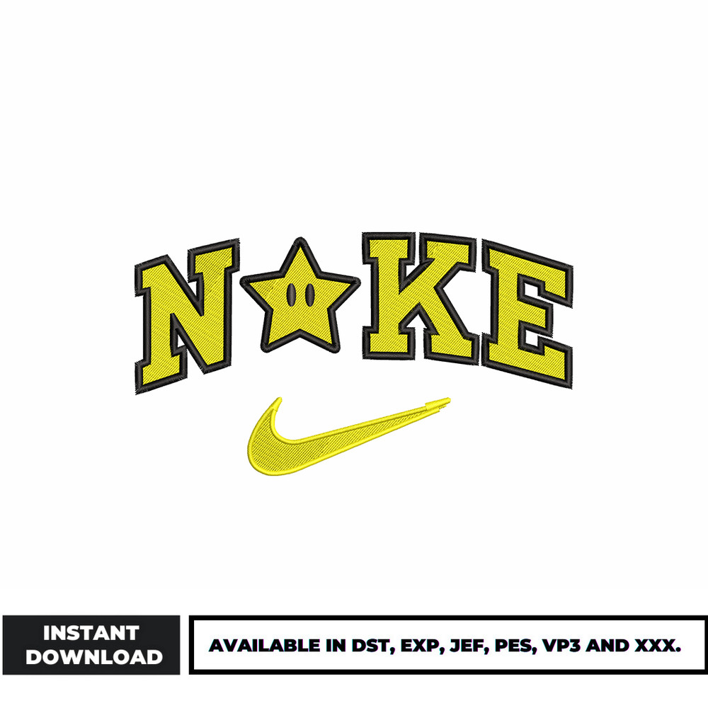 Logo Nike star embroidery design