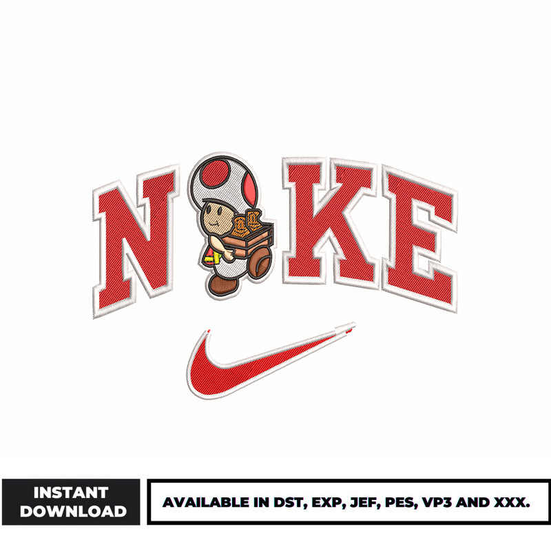 Toad logo nike embroidery design