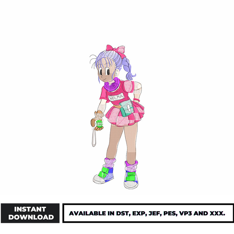 Bulma embroidery design