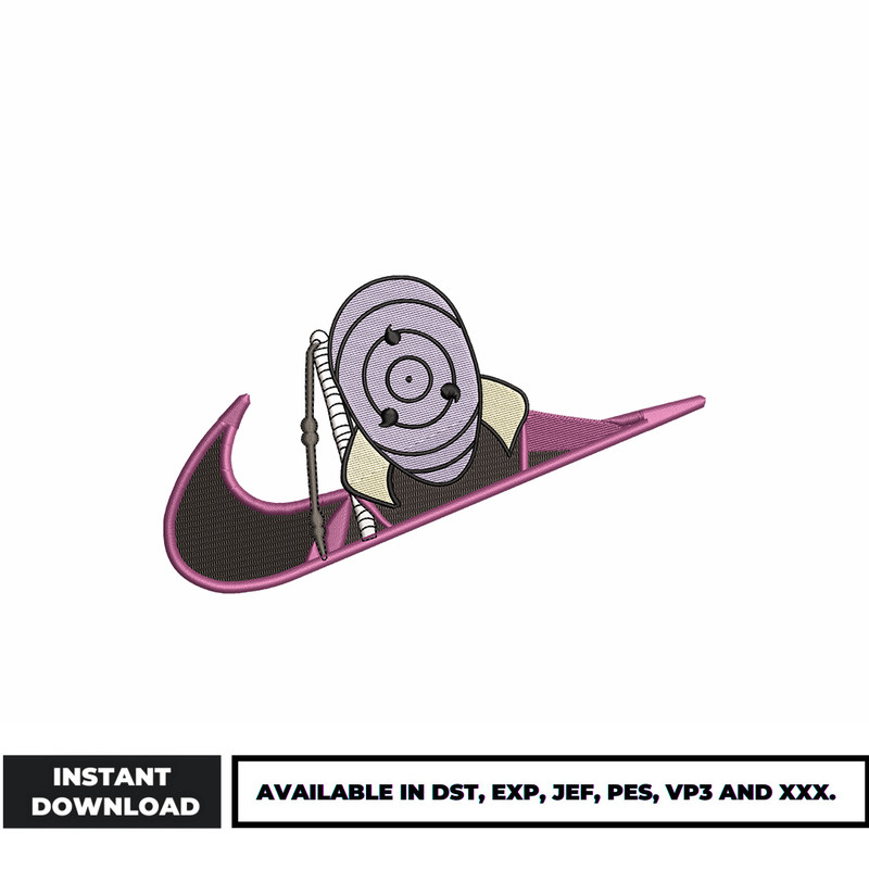 Naruto Obito x Nike embroidery design