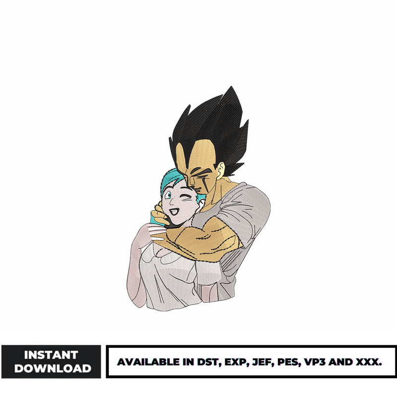 Vegeta x Bulma embroidery design