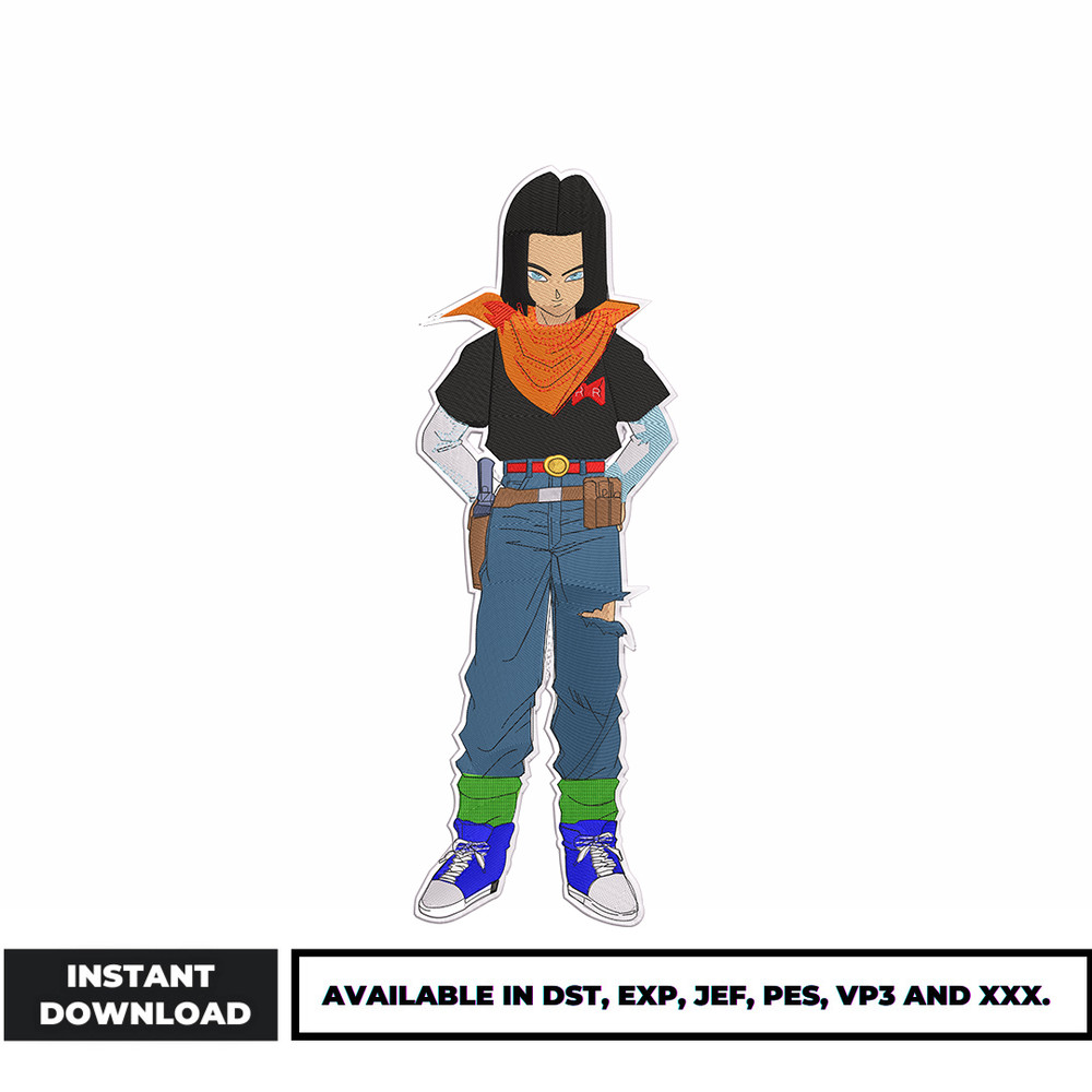 Android 17 embroidery design