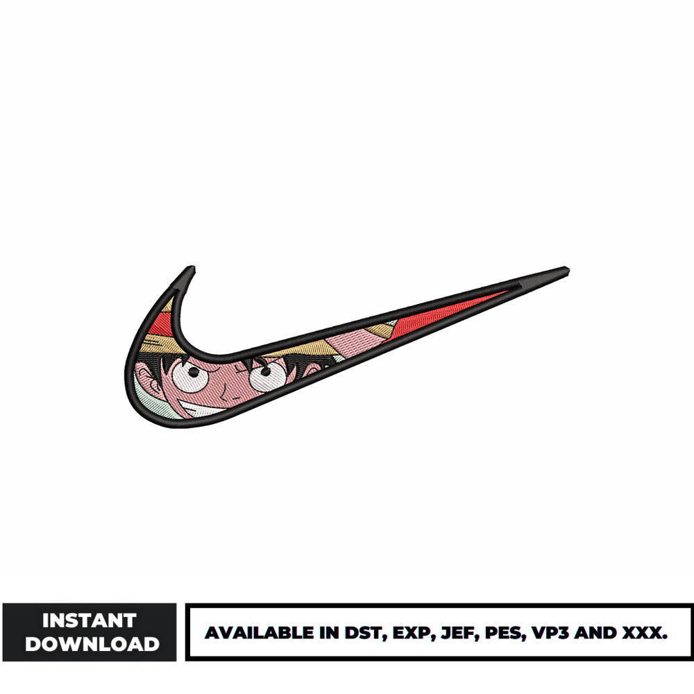 Nike Luffy eyes embroidery design