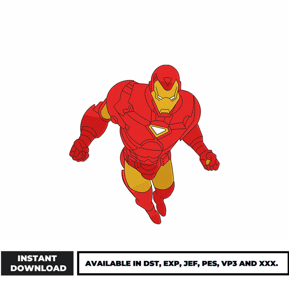 Iron Man Flying embroidery design