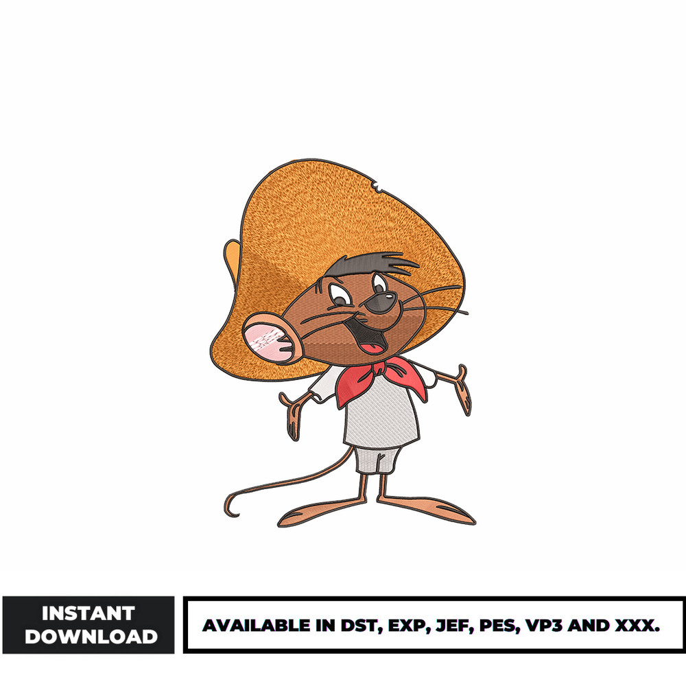Speedy Gonzales embroidery design