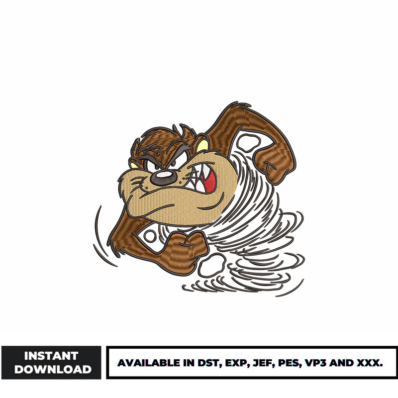 Tasmanian Devil embroidery design