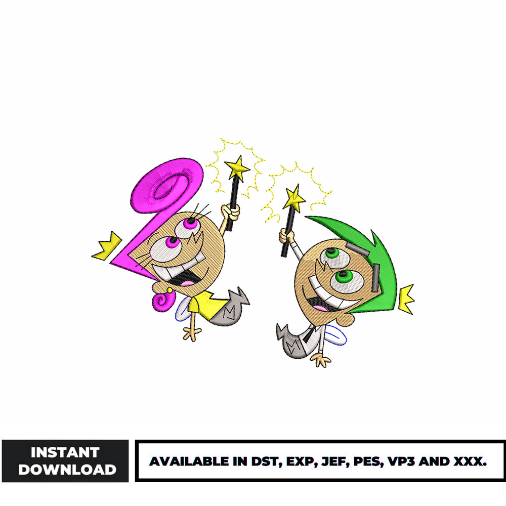 Cosmo and Wanda Cosma embroidery design