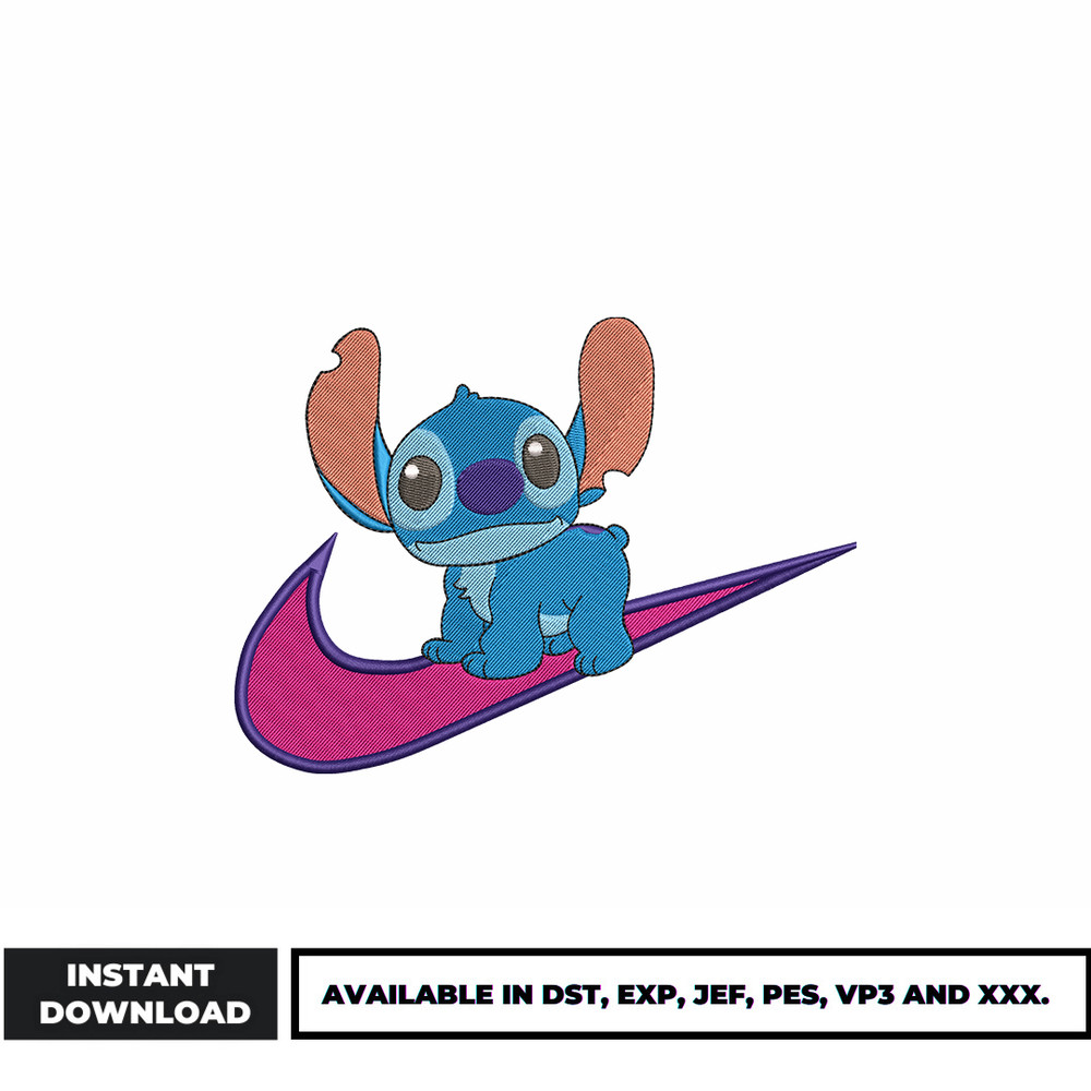 Swoosh stitch embroidery design