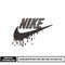Dripping black Nike embroidery design