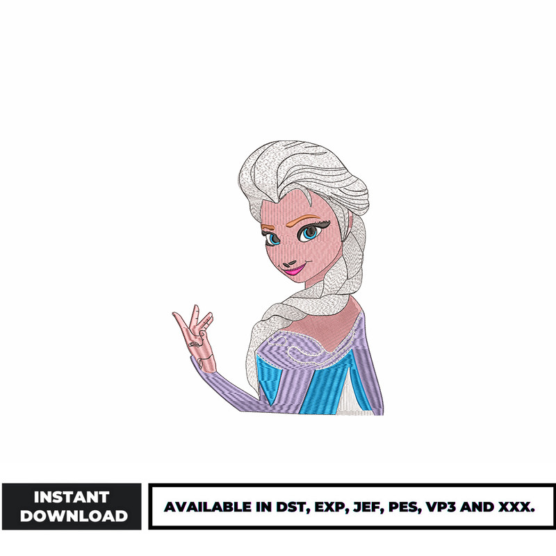 Elsa Frozen embroidery design