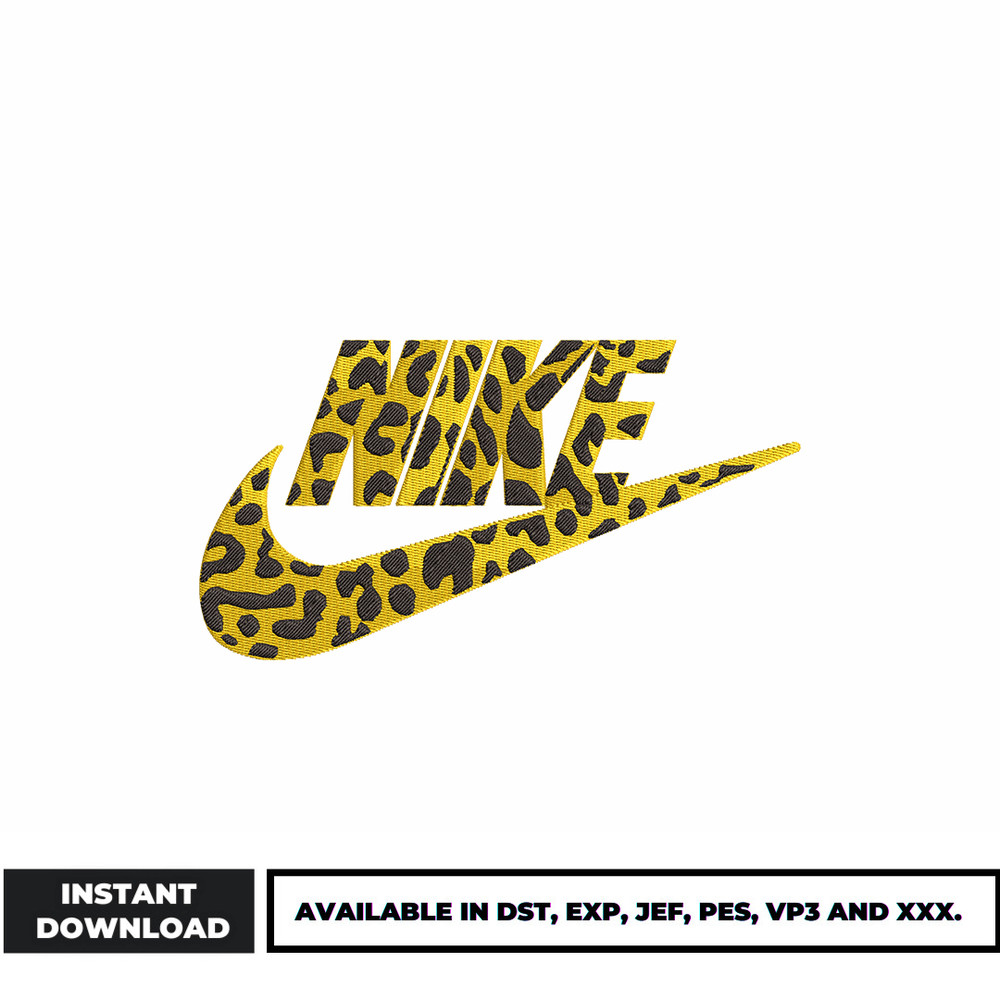 Nike Leopard Logo embroidery design