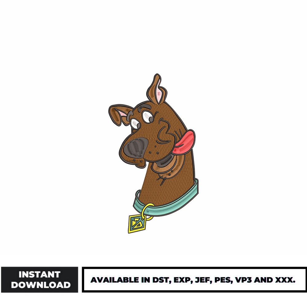 Scooby Doo Face embroidery design