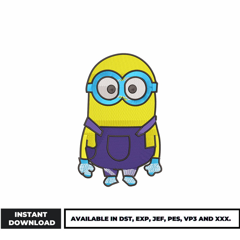 Phil minion embroidery design