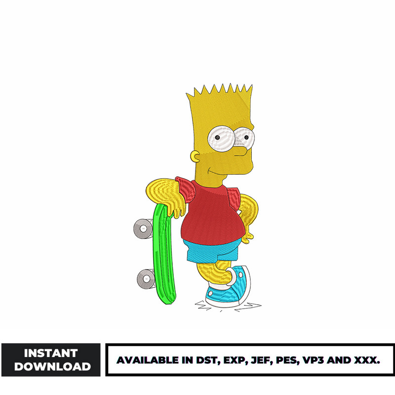 bart simpson embroidery design