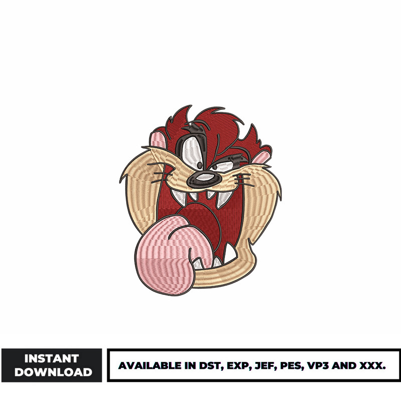 Tasmanian Devil face embroidery design