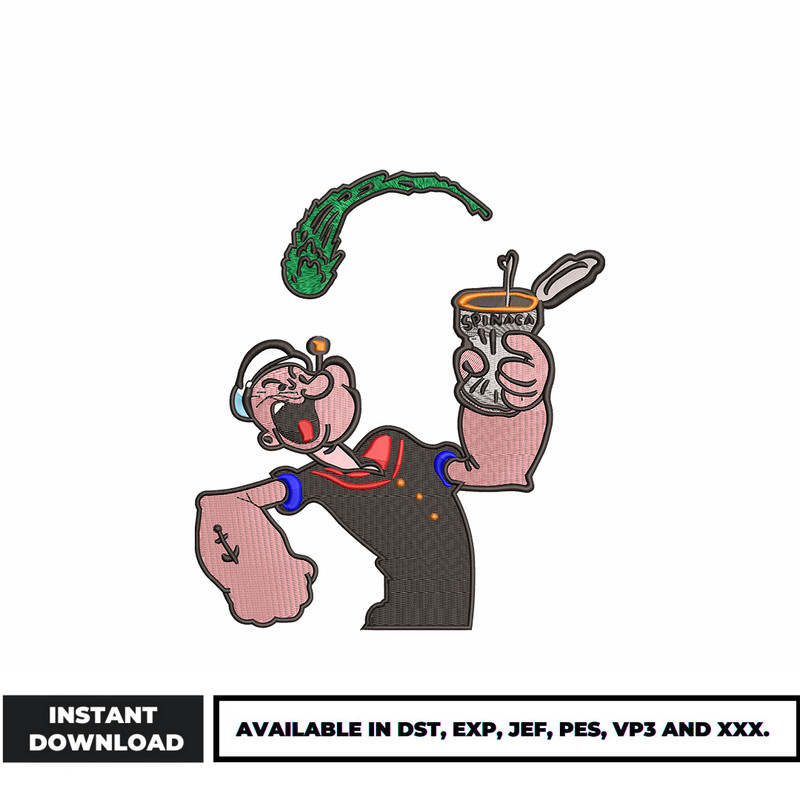 Popeye embroidery design