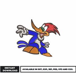 woody woodpecker embroidery design, cartoon embroidery, logo brand embroidery, embroidery file, instant download.