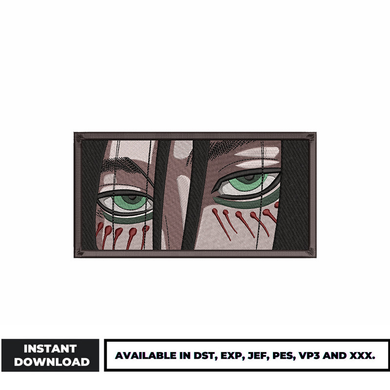 Eren yeager eyes embroidery design