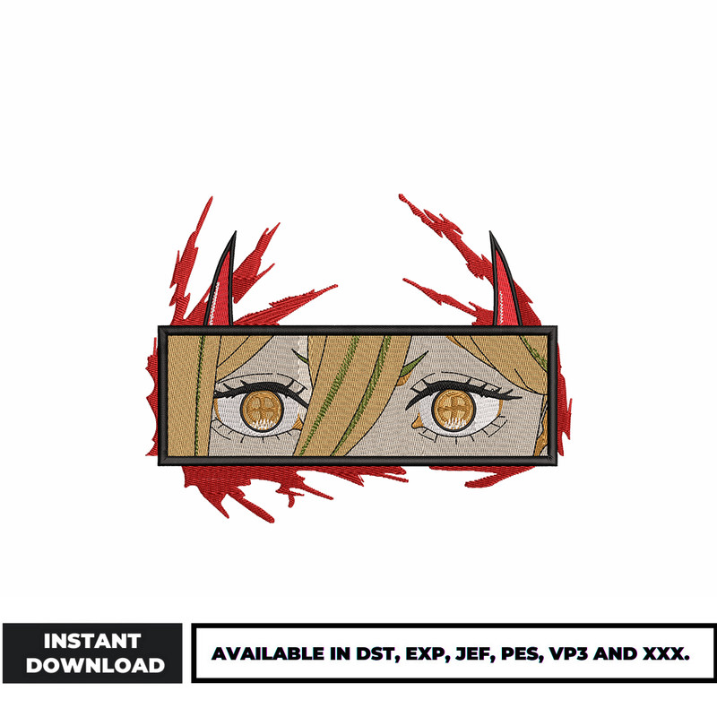 Power eyes embroidery design