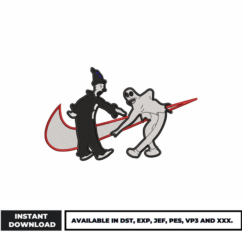 Nike ghost embroidery design