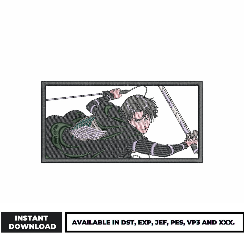 Levi ackerman sword embroidery design