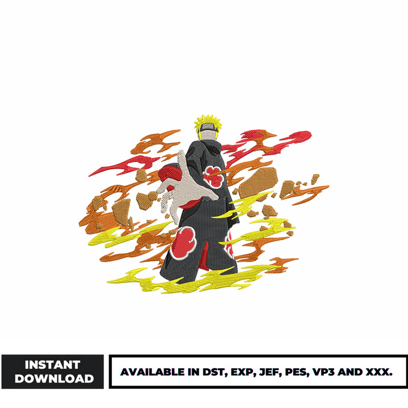 Naruto fire embroidery design