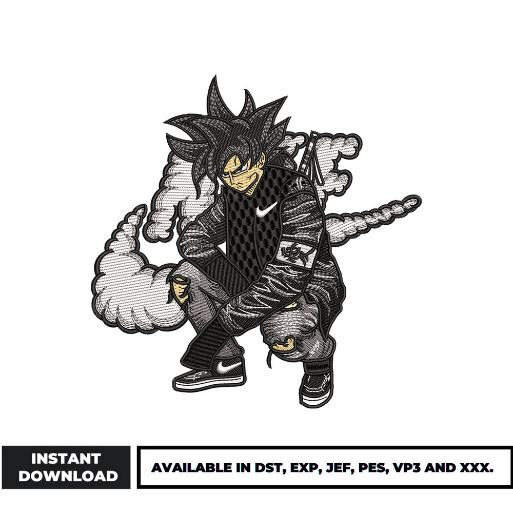 Nike Goku embroidery design