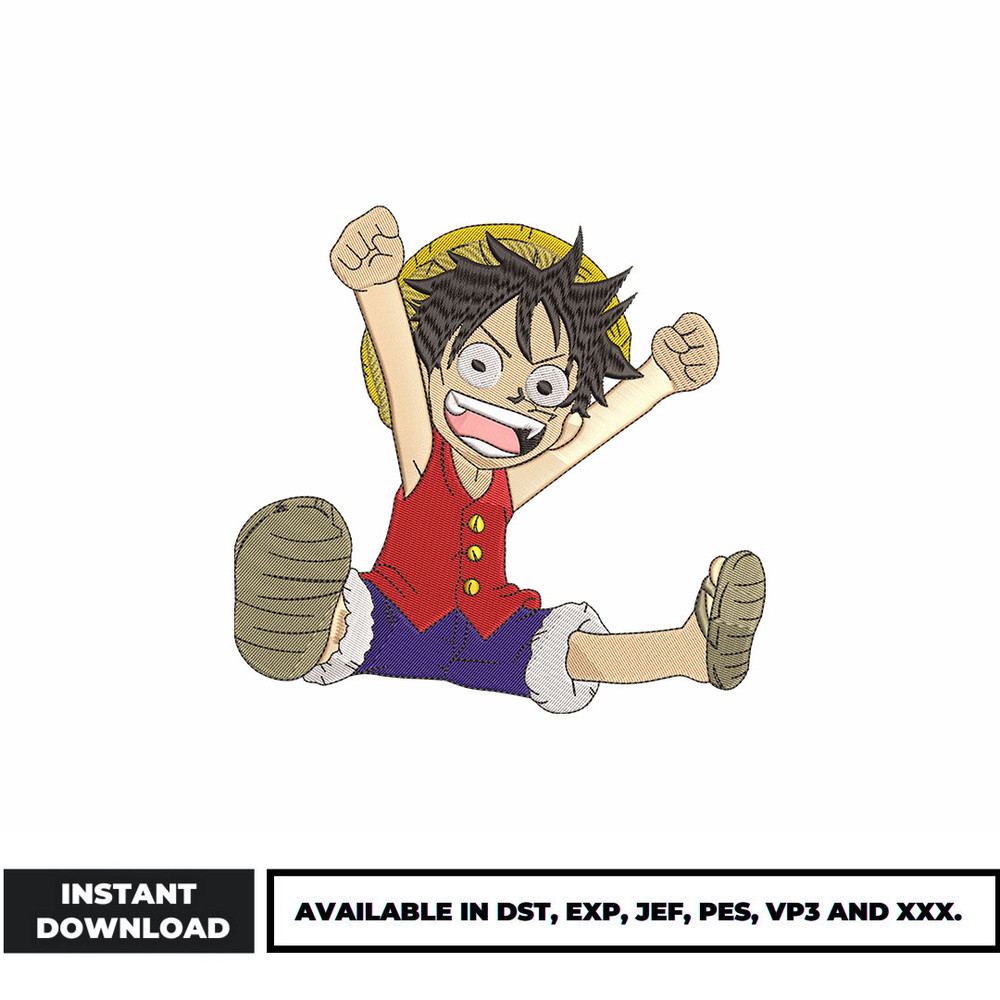 Monkey D. Luffy kid embroidery design