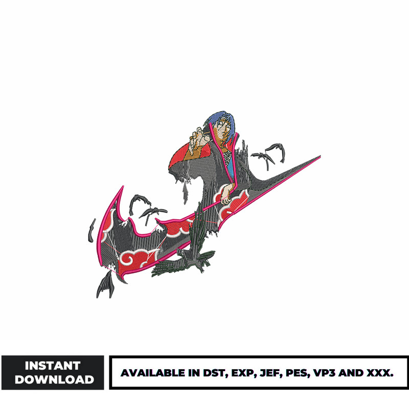 Itachi cow nike embroidery design