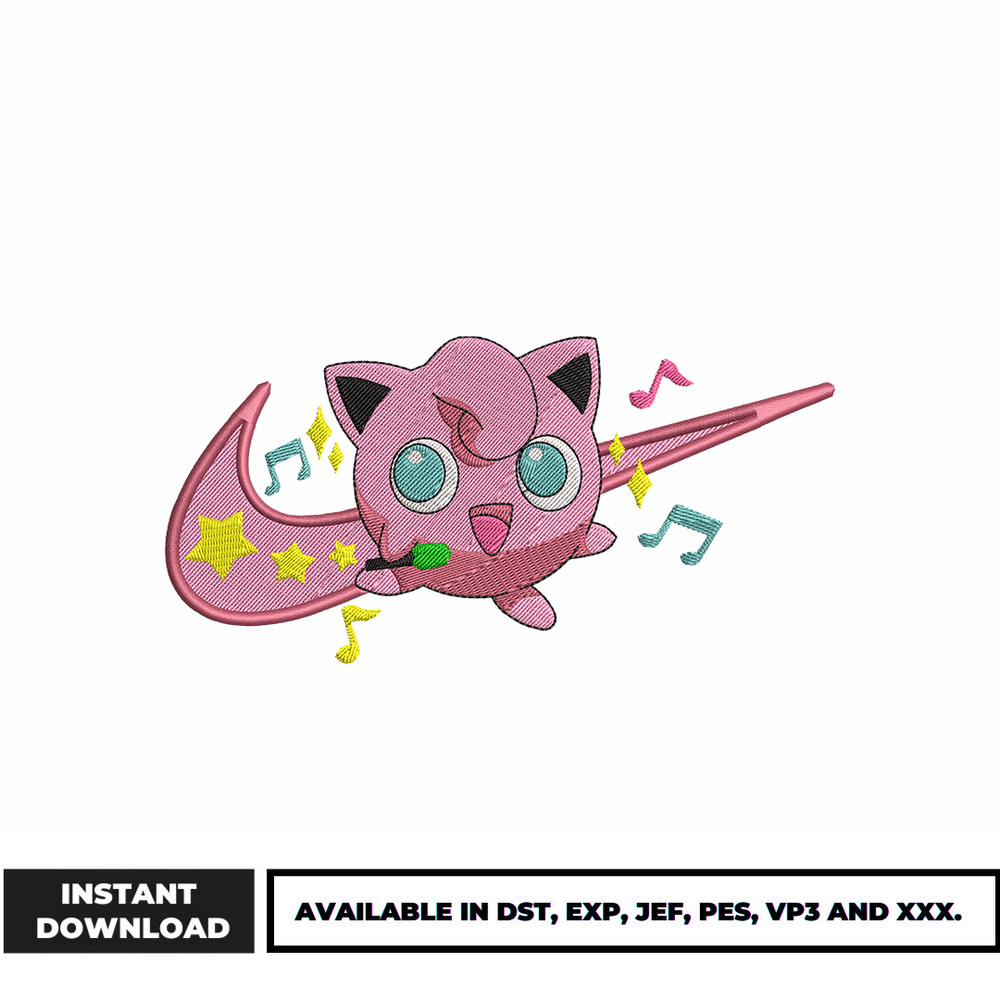 Jigglypuff nike embroidery design