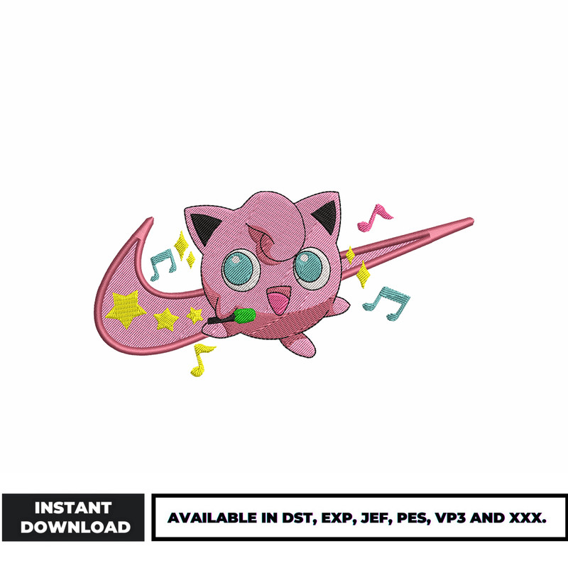 Jigglypuff nike embroidery design