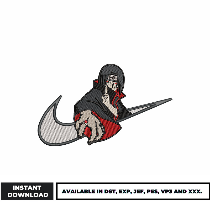 Uchiha Itachi nike embroidery design