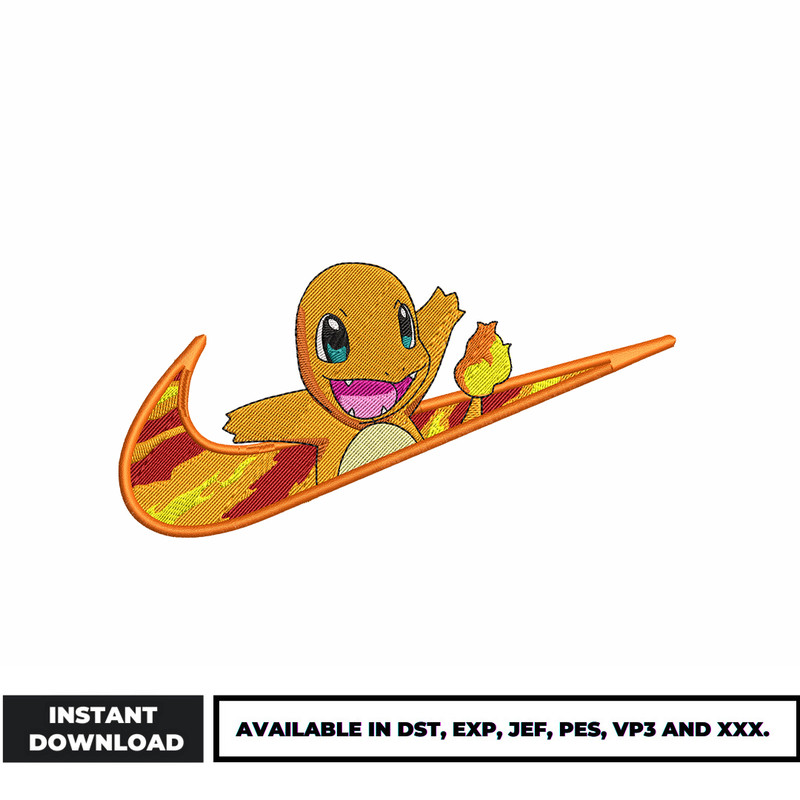 Nike X Charmander embroidery design