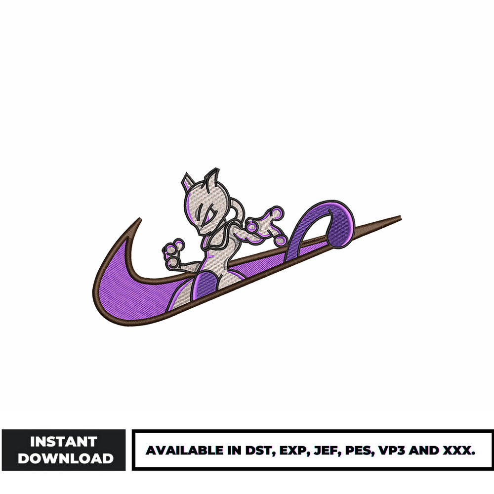 Mewtwo nike embroidery design