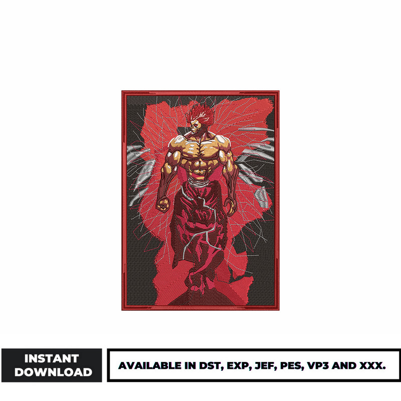 Yujiro Hanma embroidery design