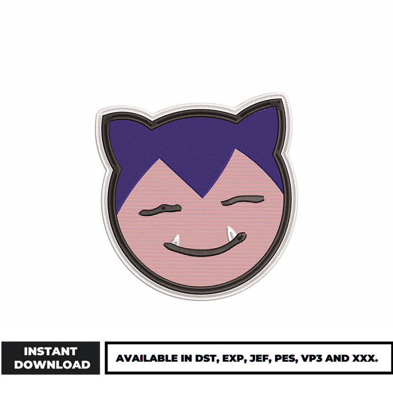 Snorlax face embroidery design