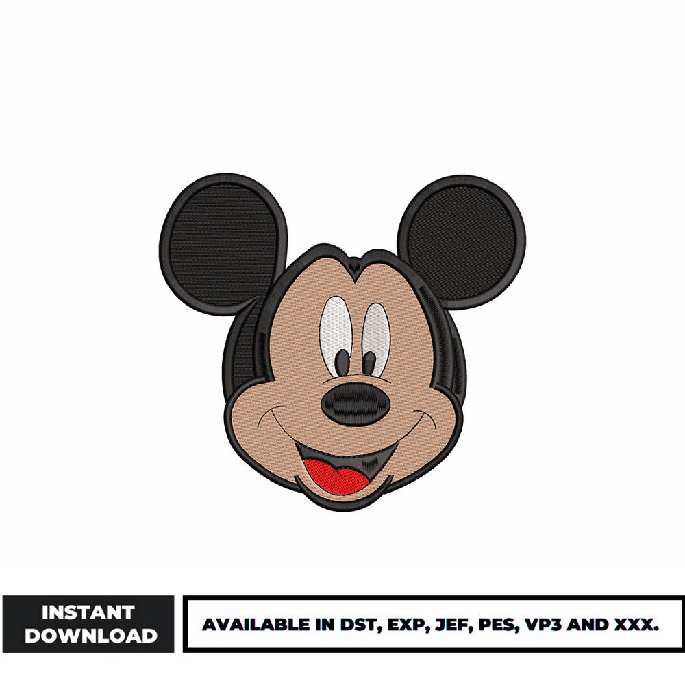 Mickey Mouse face embroidery design