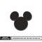 Mickey Mouse face black embroidery design