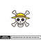 Luffy logo embroidery design