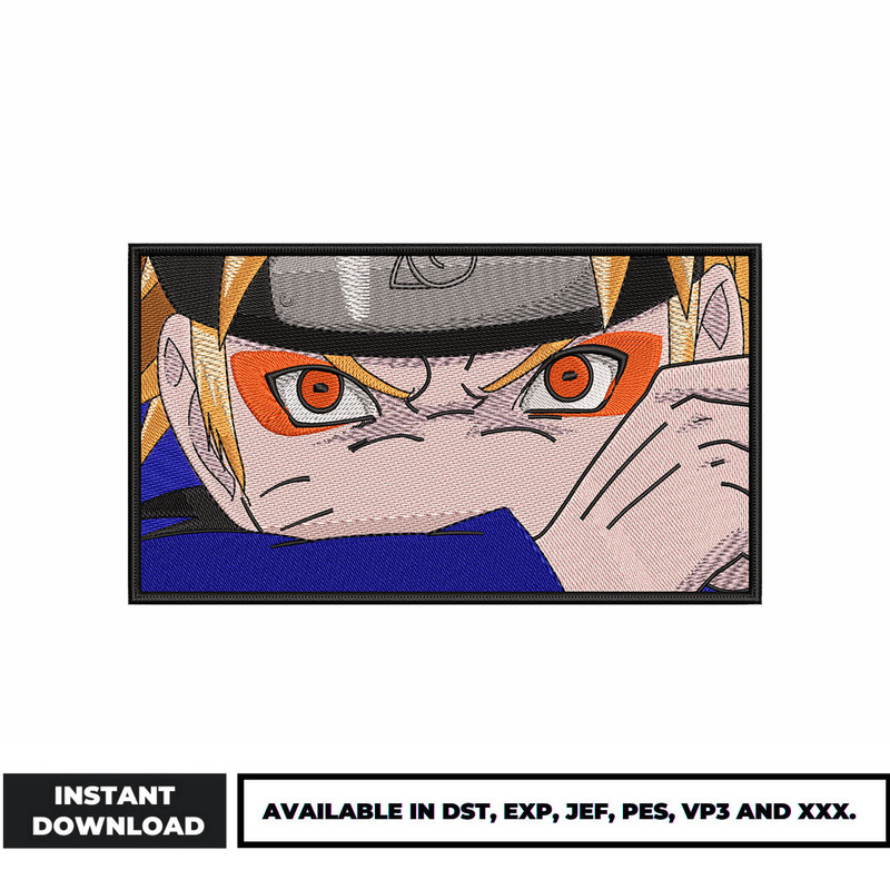 Naruto eyes embroidery design