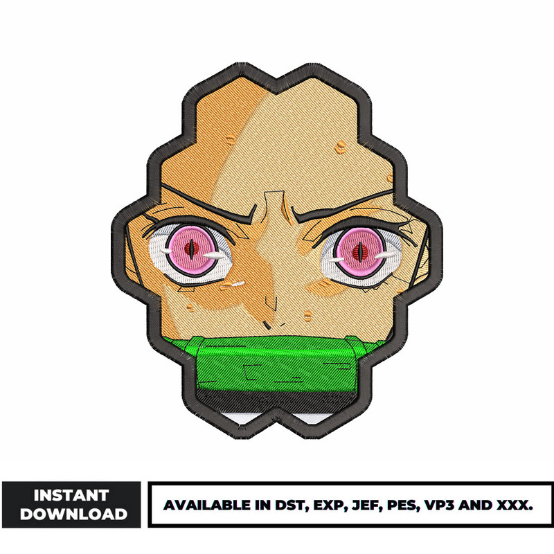 Nezuko eyes embroidery design