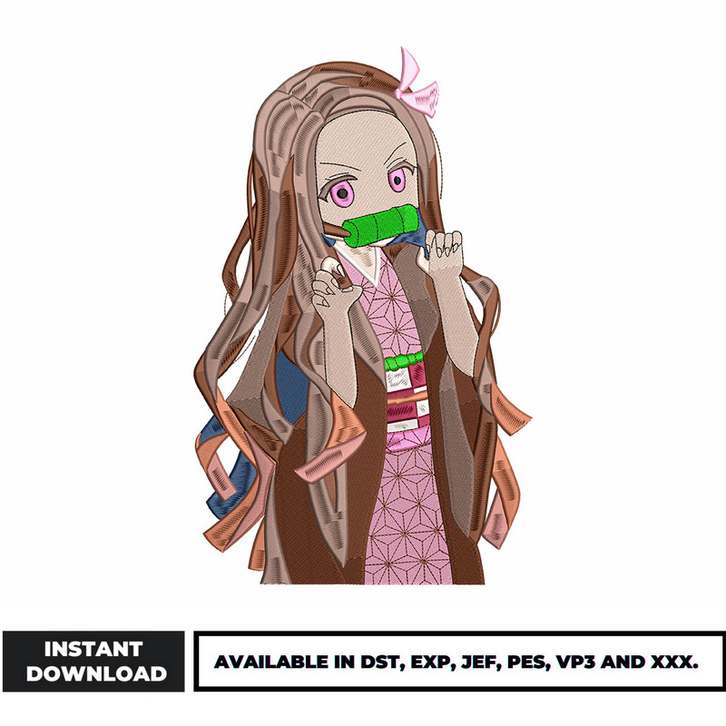 Nezuko chibi cute embroidery design