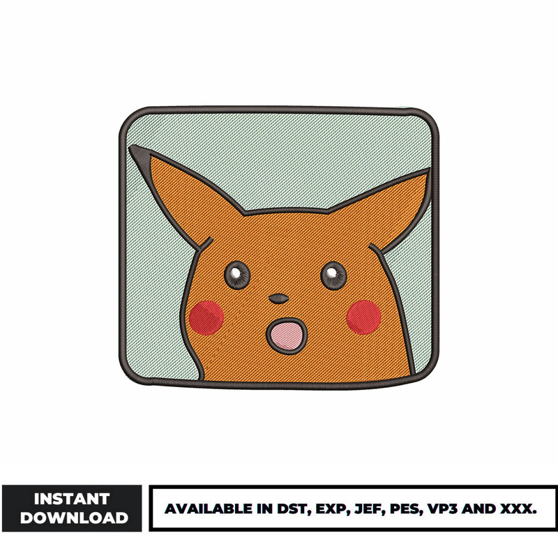 Pikachu box embroidery design