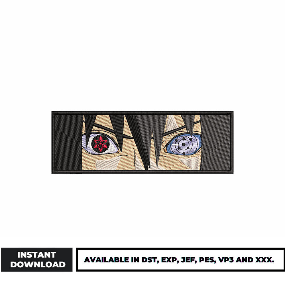 Sasuke eyes embroidery design