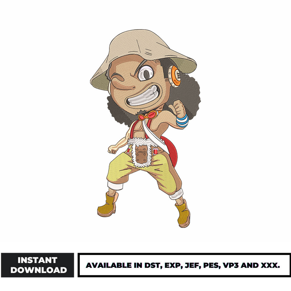 Usopp chibi embroidery design