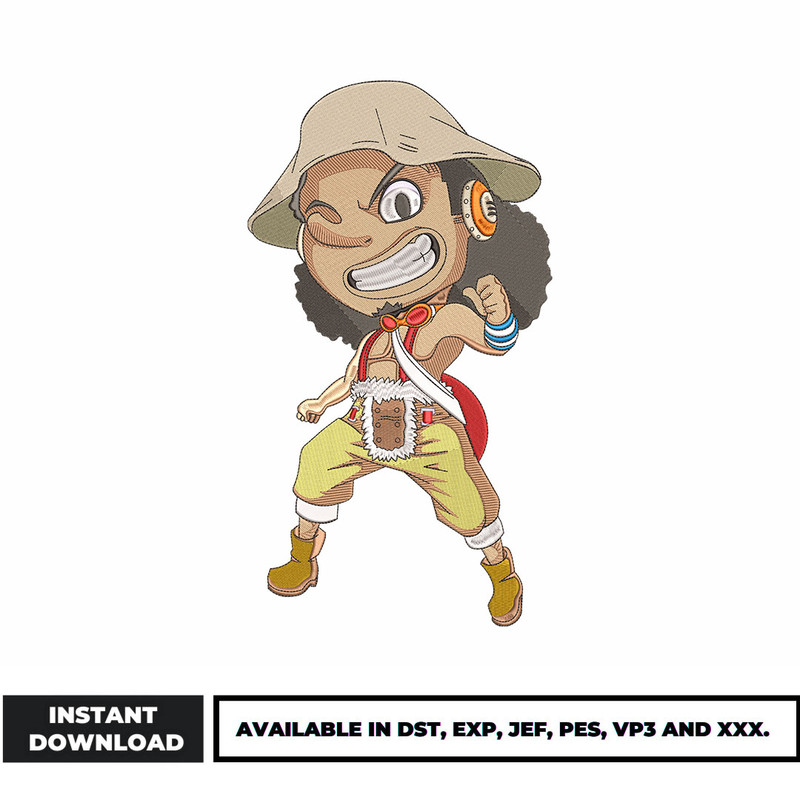 Usopp chibi embroidery design