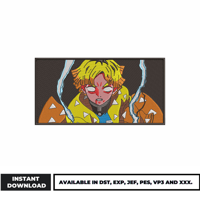 Zenitsu breathing box embroidery design